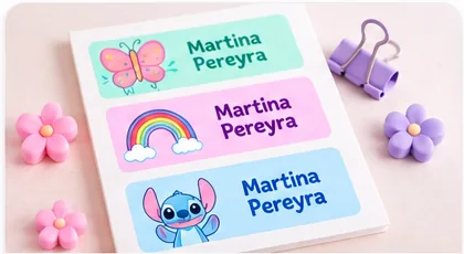 Etiquetas rectangulares con diseño