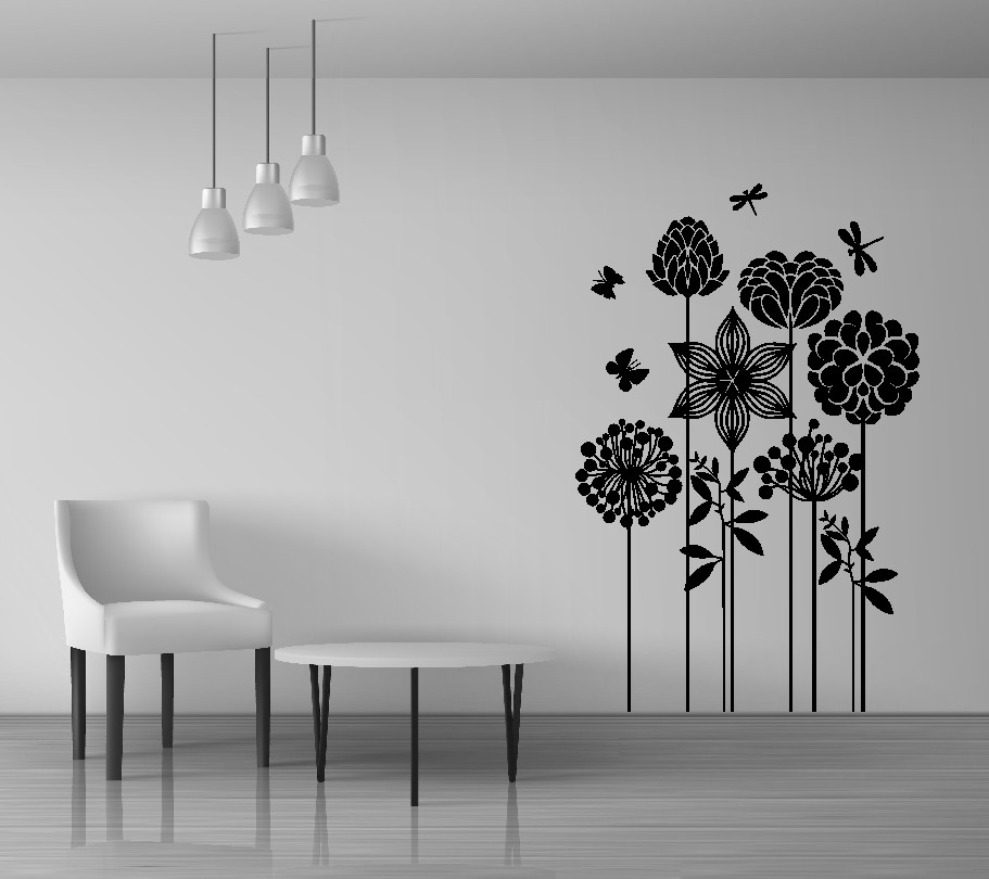 Vinilo Decorativo de corte Flores primavera - Imagen 4