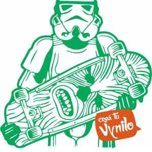 Vinilo Infantil Star Wars Clon Patineta Decorativo 65x60cm