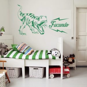 Vinilo Decorativo Infantil Tiranosaurio Rex + Nombre