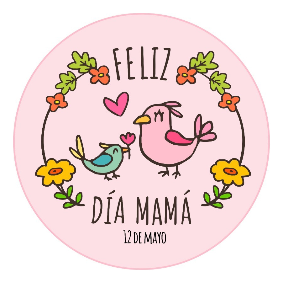 Vinilo Decoracion Vidriera Día De La Madre Pajaritos Flores