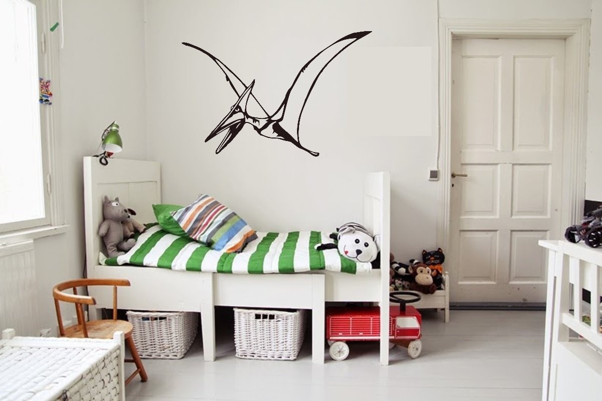 Vinilo Decorativo Infantil Dino Pterodactylo C/nombre 90x60