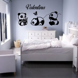 Vinilo Infantil Animales Pandas Decorativo Creá Tu Vynilo
