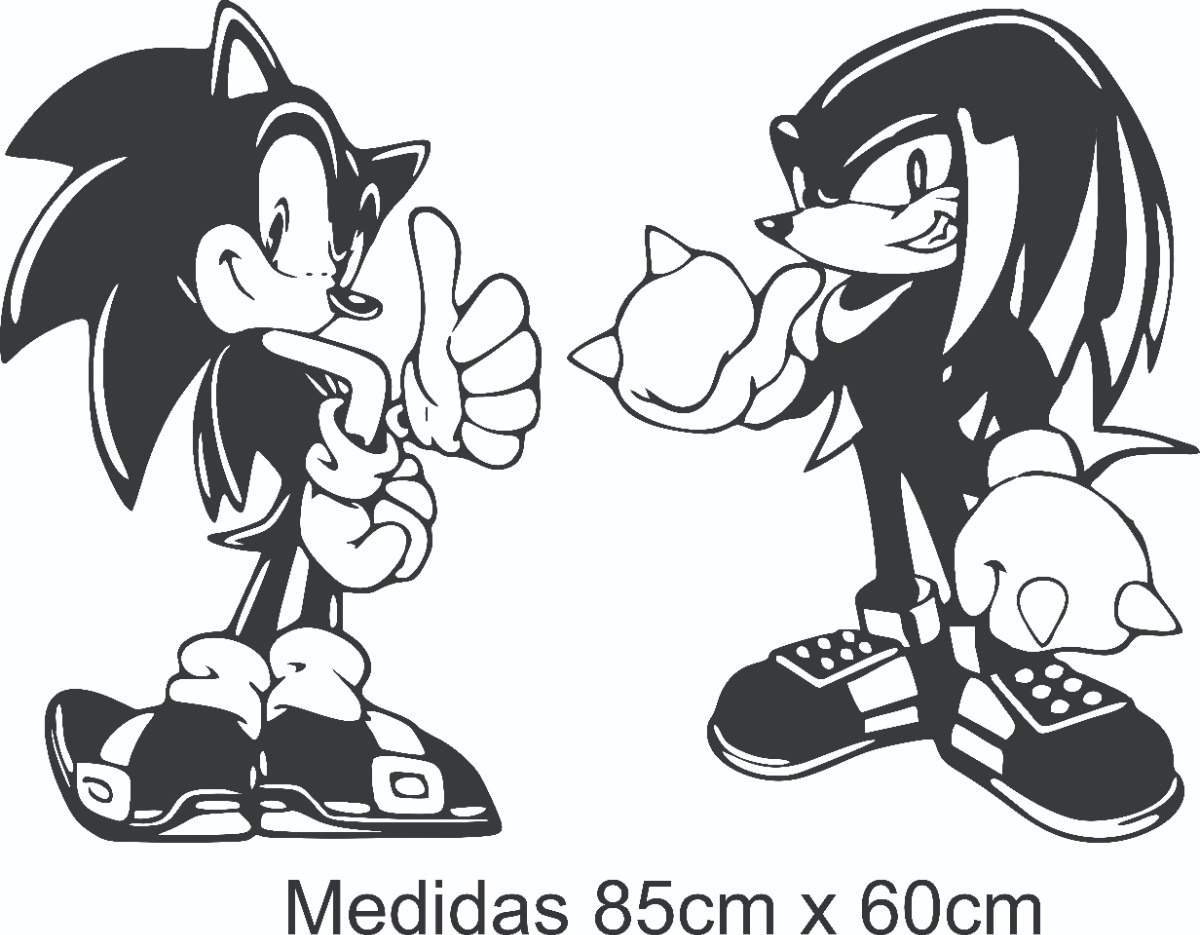 Vinilos Infantil Sonic Y Knuckles Decorativo Pared 85x60 - Imagen 2