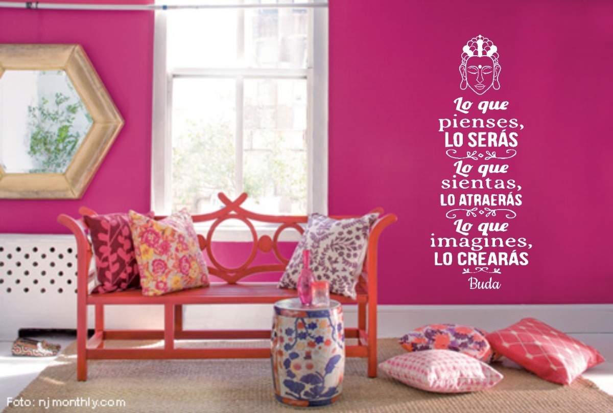 Vinilo Sticker un color Decorativo Frase Lo Que Pienses, Lo Serás...75cmx30cm - Imagen 2