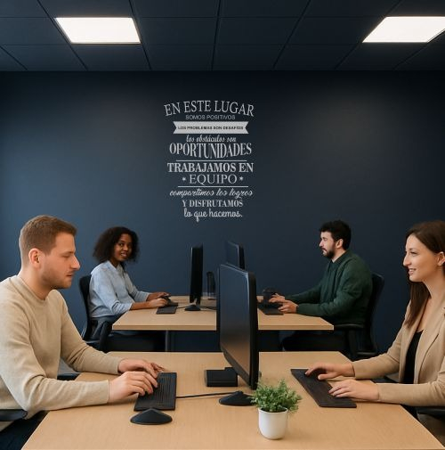 Vinilo Frase Negocio Empresa Pared, En Este Lugar.. 60x45cm - Imagen 22