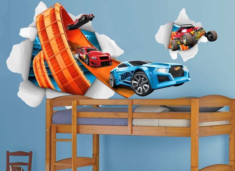 Vinilo Decorativo Pared Hot Wheels Plancha 90cm X 60cm