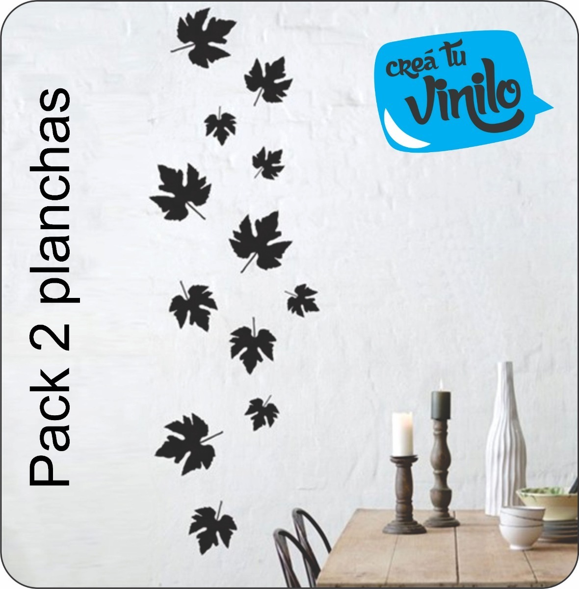 Vinilo Plancha Hojas Otoño Decorativo 40x30cm - Imagen 4