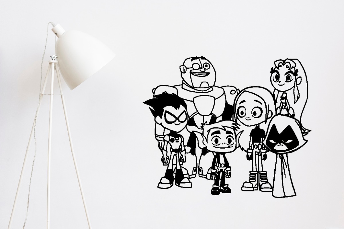 Vinilo Sticker un color Decorativo Infantil Jovenes Titanes Teen Titans 70cm