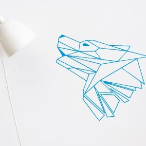 Vinilos Animal Origami Lobo Decorativo 60x55cm