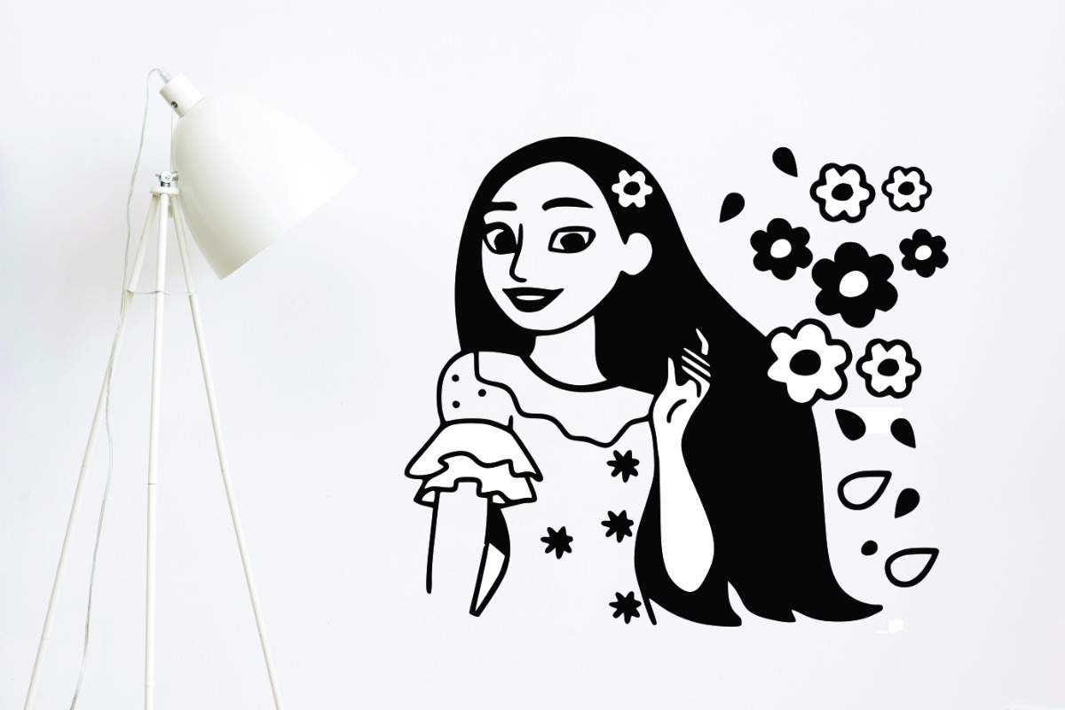 Vinilo Decorativo Infantil Isabela Encanto 65cm X 60cm