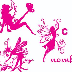 Vinilo Infantil Hadas Decorativo. Modelo A Eleccion, 60cm