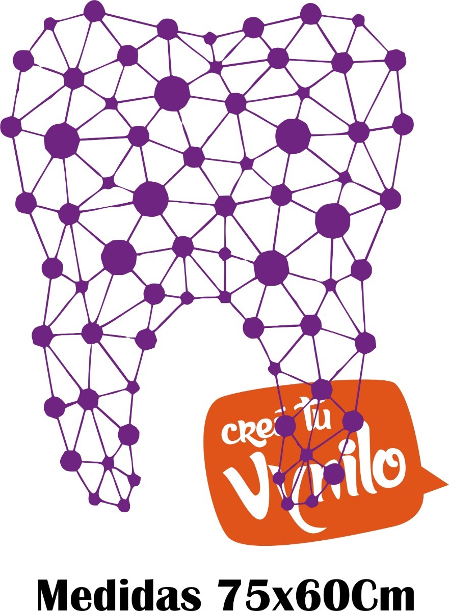 Vinilo Dentista Muela Origami Decorativo Pared Vidriera - Imagen 2