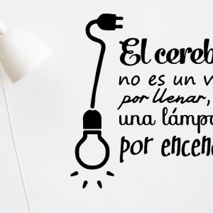 Vinilo Frase El Cerebro.. Decorativo Pared 60cm