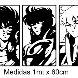 Vinilo Infantil Caballeros Del Zodíaco Decorativo 1mtx60cm