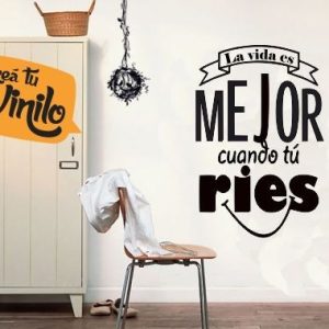 Vinilo Frase La Vida Es Mejor Cuando Decoracion Hogar 60x40