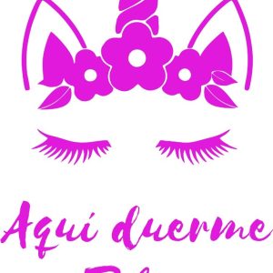 Vinilo Infantil Unicornio Con Nombre Decoracion 60x40cm