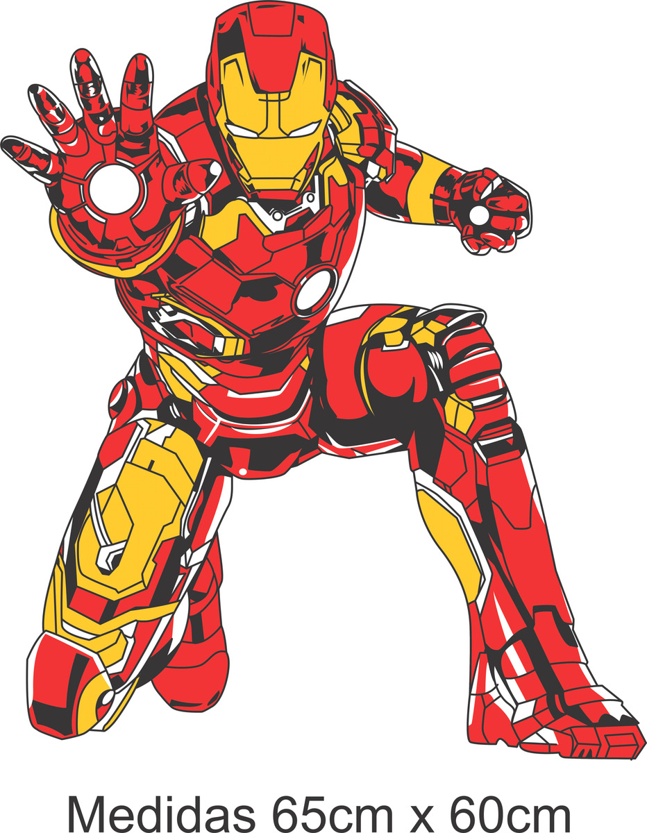 Vinilo Decorativo Iron Man Infantil Mural Impreso 65x60cm - Imagen 3