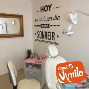Vinilo Frase Buen Dia Para Sonreir Decorativo Creá Tu Vynilo