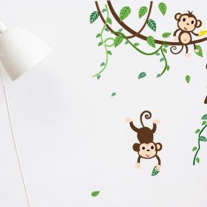 Vinilo Infantil Animales Monos Plancha 1mt X 60cm