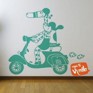 Vinilo Infantil Animales Vespa Decorativo 70cm