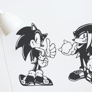 Vinilos Infantil Sonic Y Knuckles Decorativo Pared 85x60