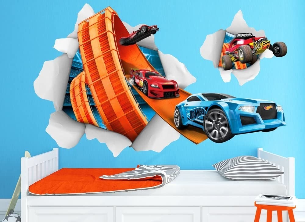Vinilo Decorativo Pared Hot Wheels Plancha 90cm X 60cm - Imagen 2