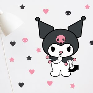 Vinilo Infantil Kuromi Niña Decoración Pared 70cm