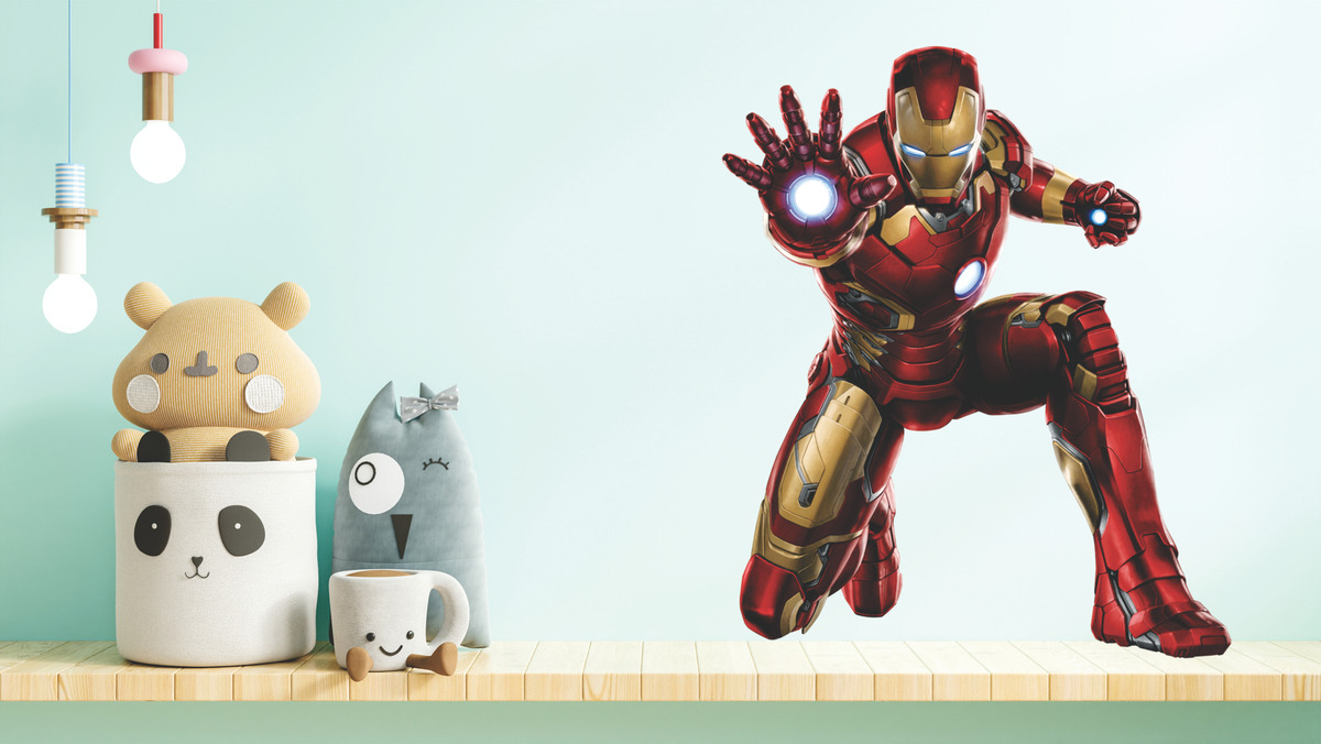 Vinilo Decorativo Iron Man Infantil Mural Impreso 65x60cm - Imagen 5