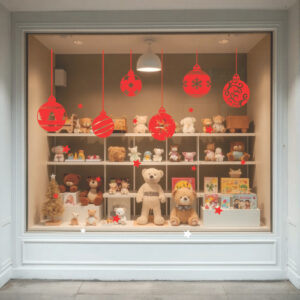 Vinilo Decorativo Guirnaldas Fiestas Navidad Vidriera