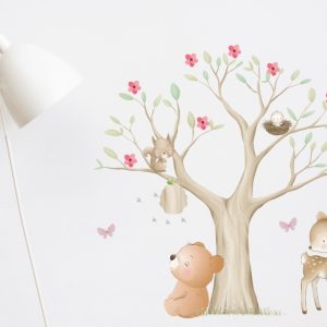 Vinilo Infantil Animales Del Bosque Plancha 2,60mt X 60cm