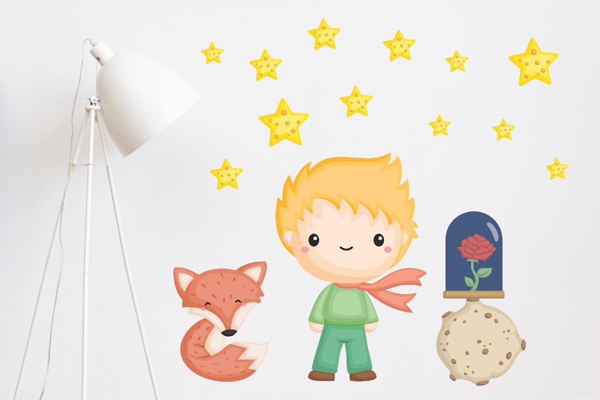 Vinilo Sticker Full color Decorativo Infantil Principito Mod. 3 1mt X 60cm