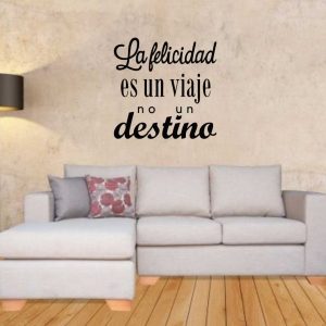 Vinilo Frase La Felicidad Decorativo Grande 60cm