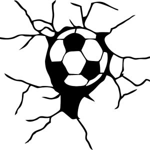 Vinilo Adhesivo Futbol Pelota Rompe Pared 60x60cm