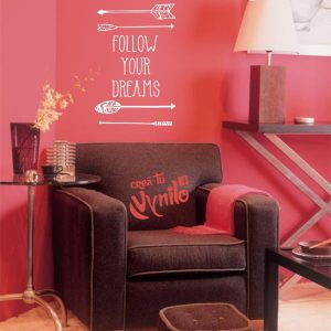 Vinilo Decorativo Frase Follow Your Dream Modelo C Grande
