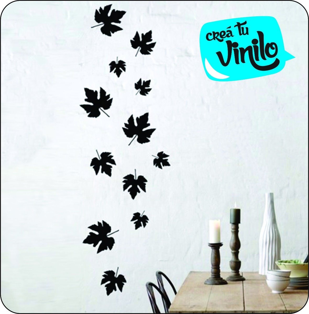 Vinilo Plancha Hojas Otoño Decorativo 40x30cm - Imagen 5