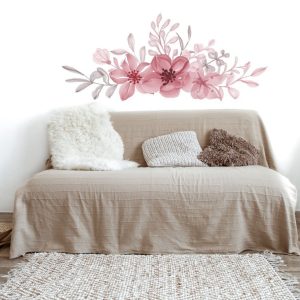 Vinilo Decorativo Mural Flores Acuarela Varios Diseños 1mt