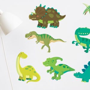 Vinilo Infantil Dinosaurios Colores Plancha 95cm X 60cm