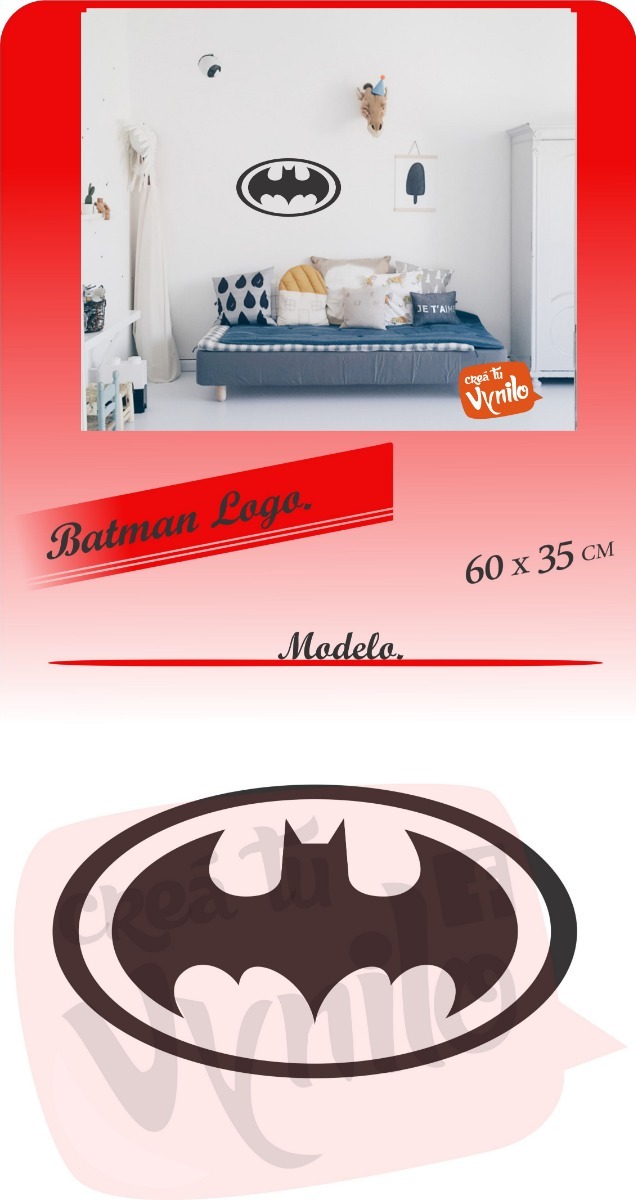 Vinilos Infantil Logo Batman Decorativo Dormitorio 60x35cm - Imagen 2