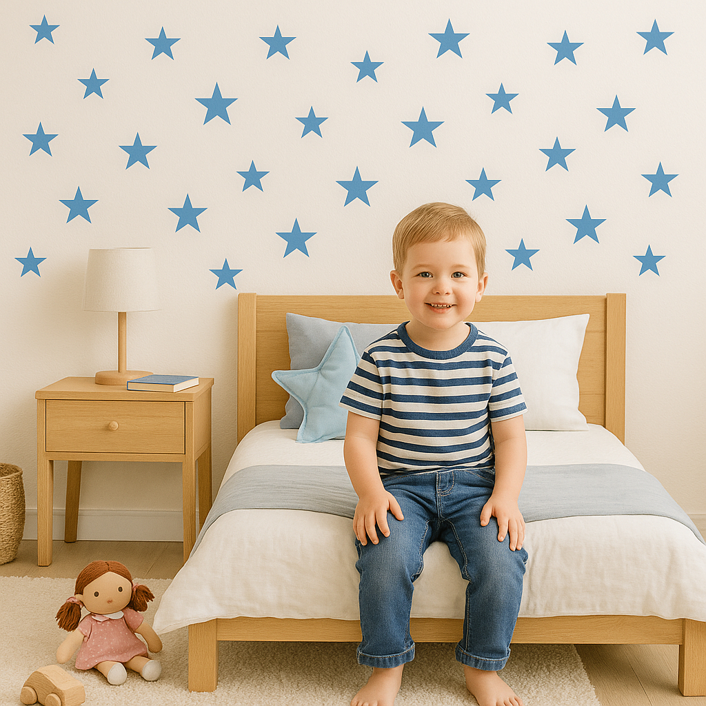 Vinilo Sticker un color Decoracion Pared Estrellas Plancha 75uni. 3 Colores