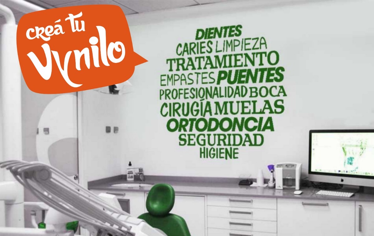 Vinilo Dentista Odontologo Círculo Dental 60x60cm - Imagen 2