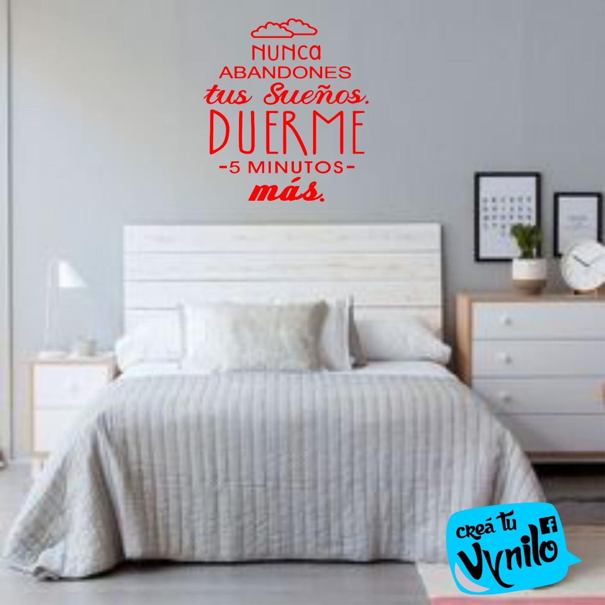 Vinilo Decoracion Frase Nunca Abandones Tus Sueños 60x60 - Imagen 3