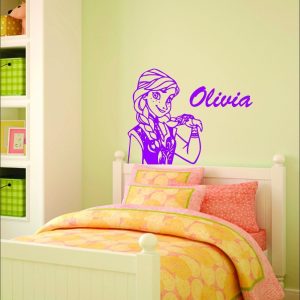 Vinilos Decorativo Infantil Frozen Anna Con Nombre 60cm