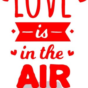 Vinilo Frase Love Is In The Air.. Decorativo Pared 60x40cm