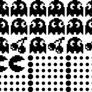 Vinilo Juego Pacman, Tetris, Decoracion 5 Colores A Elección