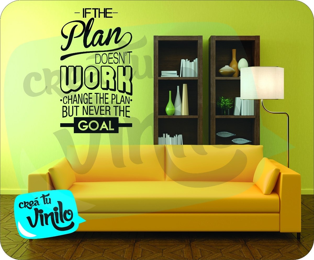 Vinilo Decorativo Frase Cuando El Plan Falla Living Cuarto - Imagen 3