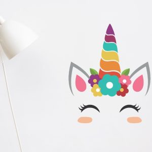 Vinilo Decorativo Infantil Unicornio Color Modelo 3 60x50cm