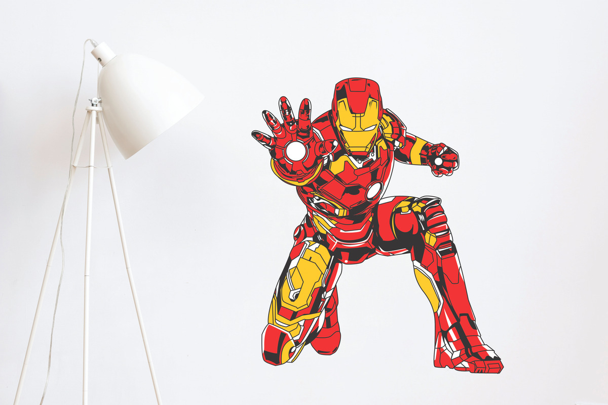 Vinilo Decorativo Iron Man Infantil Mural Impreso 65x60cm