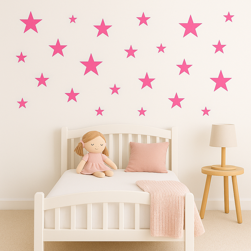 Vinilo Sticker un color Decoracion Pared Estrellas Plancha 75uni. 3 Colores - Imagen 3