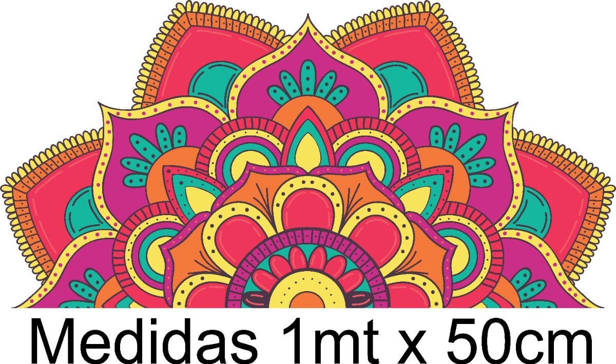 Vinilo Sticker Full color Medio Mandala Decorativo Mural Pared 1mx50cm Modelo D - Imagen 2